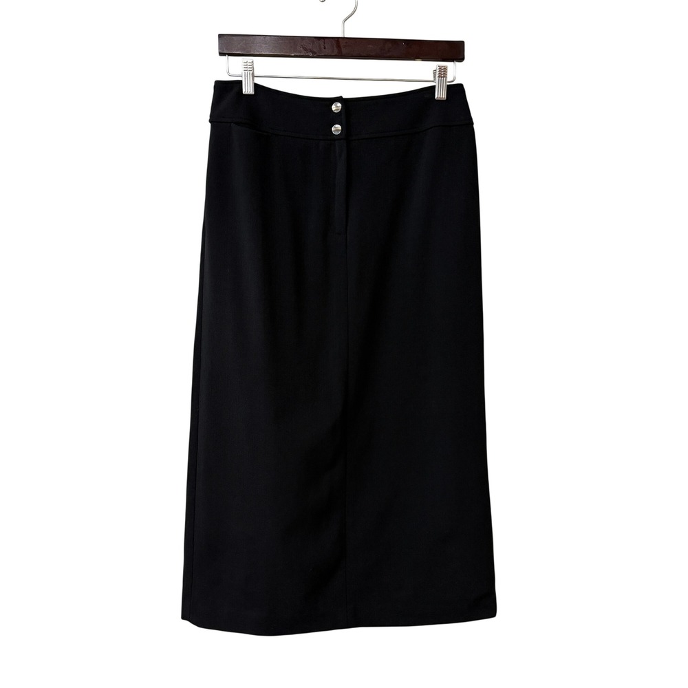 Lauren Ralph Lauren Womens Midi Pencil Skirt Wool Blend Size 10P Black Timeless